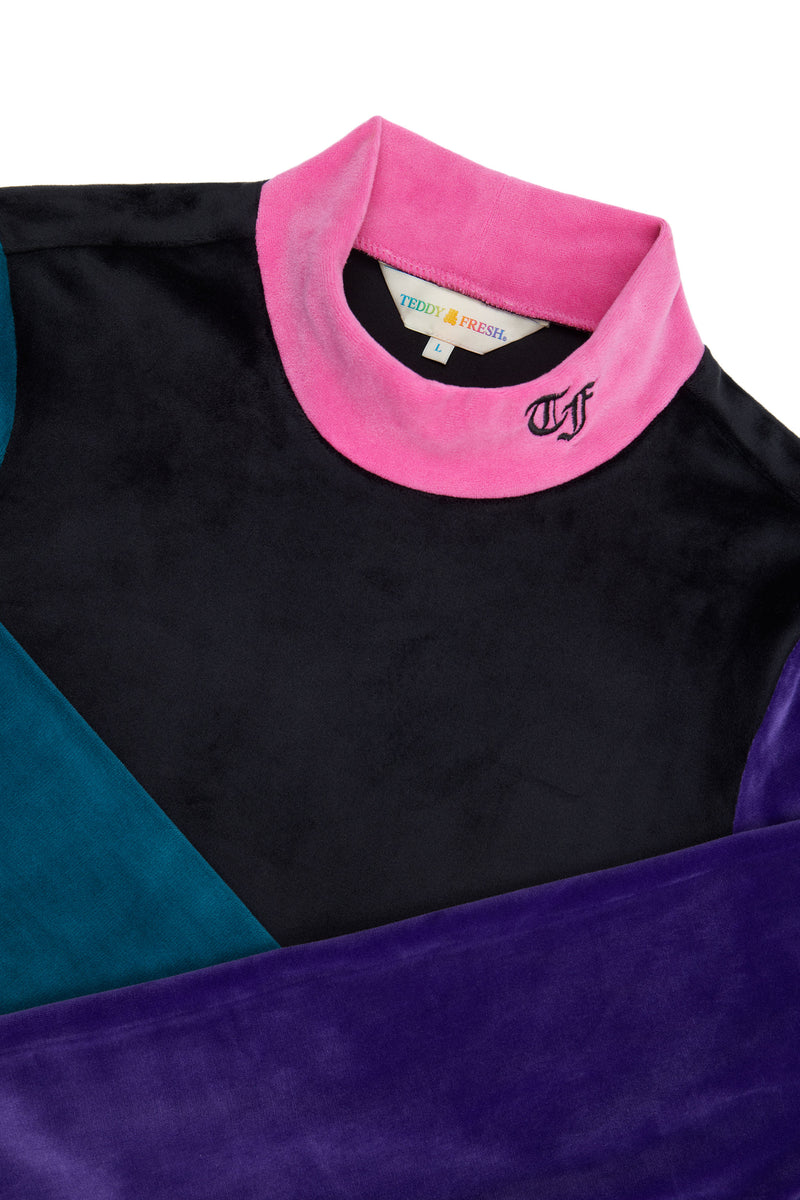 Women's Color Block Velour Top
