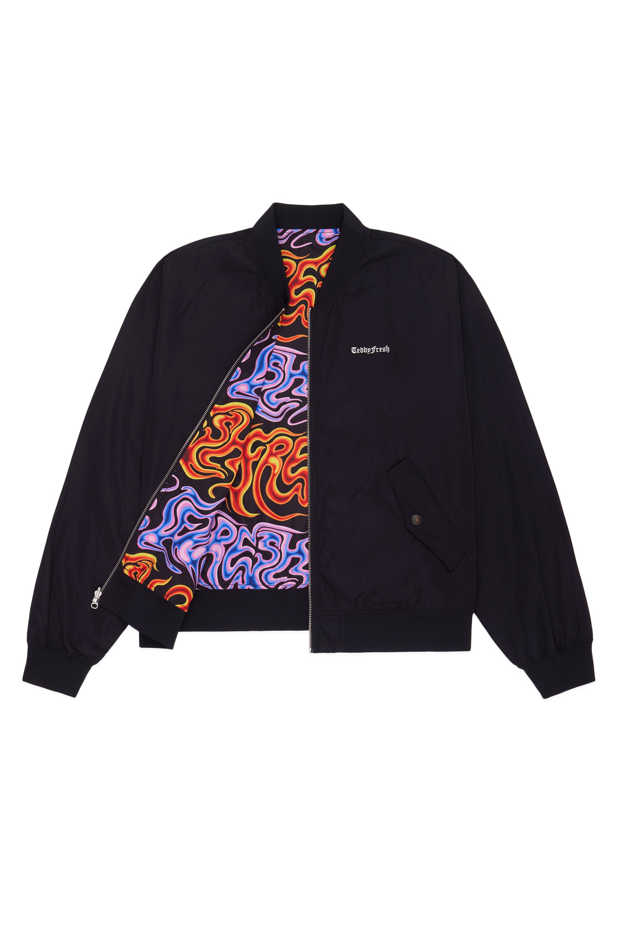 Oil Spill Reversible Bomber Jacket - Teddy Fresh